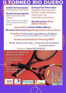 Torneo organizado por Ribera Tenis Club